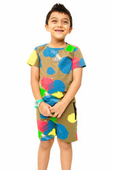 Gusto's Boys Printed Round Neck Co-ord set